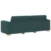vidaXL Divano 3 pcs Verde Scuro 221 x 80 x 80 cm Tessuto misto lino