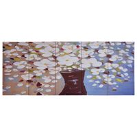 vidaXL Set Stampa su Tela da Muro Fiori in Vaso Multicolore 150x60 cm