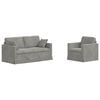 vidaXL Set di divani 2 pcs Grigio chiaro 158 x 78 x 80 cm Velluto