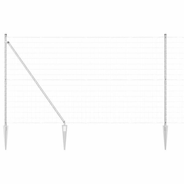 vidaXL Recinzione con Posto Argento 1,5 x 10 m Acciaio