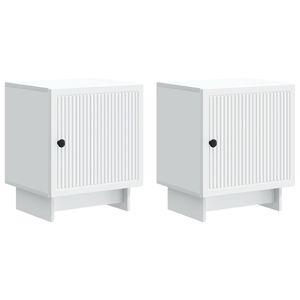 vidaXL Armadio da Notte 2 pcs Bianco 43 x 34,5 x 50 cm
