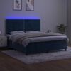 vidaXL Letto a Molle con Materasso e LED Blu Scuro 180x200 cm
