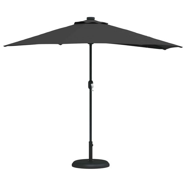 vidaXL Ombrello da giardino Nero 294 x 150 x 224 cm