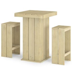 vidaXL Set Bistr&ograve; da Giardino 3 pz in Legno di Pino Impregnato