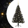 vidaXL Albero di Natale artificiale con luci integrate Nero 150 cm PVC