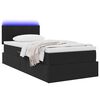 vidaXL Letto con contenitore e LED con led Nero 90 x 200 cm Velluto
