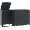 vidaXL Copribidone con Ruote 3 Bidoni Antracite 207x79x117cm Acciaio