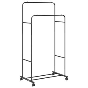 vidaXL Stendibiancheria Nero 80 x 53 x 156 cm