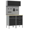 vidaXL Set di mobili da lavoro con cassetto con lo scaffale 5 pz Nero