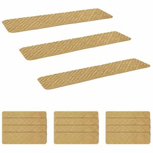 vidaXL Tappeti per scale 15 pz 76 x 20 cm Beige Poliestere