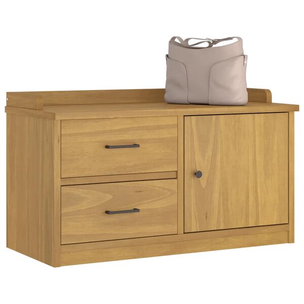vidaXL Panca da Corridoio SANDNES 87x40x50 cm Legno Massello di Pino