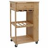 vidaXL Carrello da Cucina con Ruote Naturale 47,5 x 36 x 83 cm Bamb&ugrave;