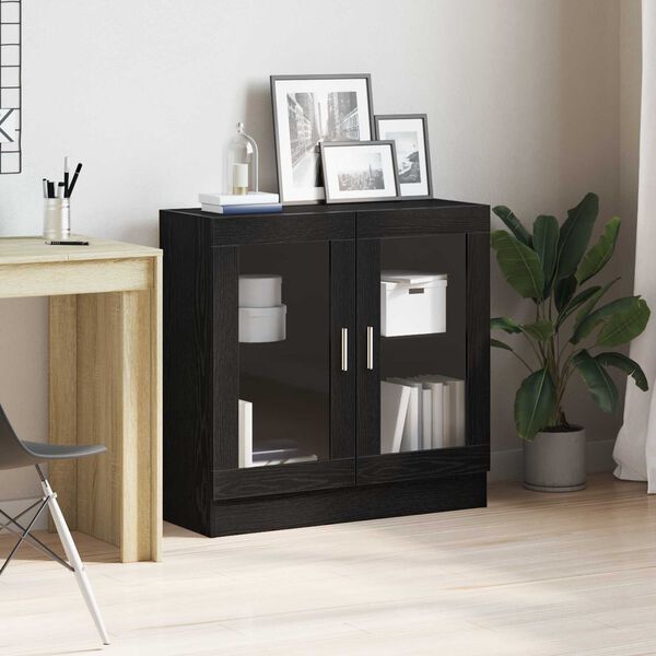 vidaXL Armadio per Libri Rovere Nero 82,5 x 30,5 x 80 cm