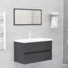 vidaXL Set Mobili da Bagno Grigio in Legno Multistrato