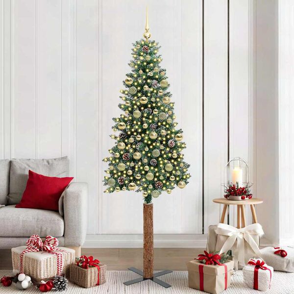 vidaXL Albero di Natale snodato con 300 LED con supporto Verde 210 cm