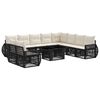 vidaXL Set Divano da Giardino 11 pz Nero e Bianco Crema polyrattan