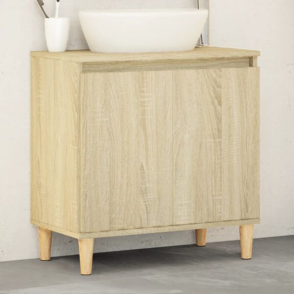 vidaXL Mobile Lavabo Rovere Sonoma 58x33x60 cm in Legno Multistrato