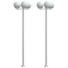 vidaXL Lampade da Terra per Esterni 2pz Argento 215cm in Acciaio Inox