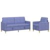 vidaXL Set di Divani con Storage 2 pz Blu jeans Poliestere