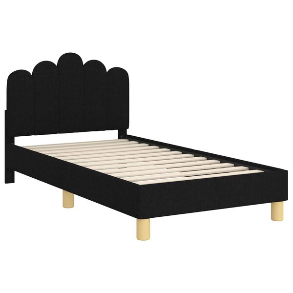 vidaXL Struttura letto bambini con testata Nero 80 x 160 cm Tessuto