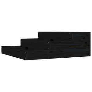 vidaXL Fioriera Nera 78x78x27 cm in Legno Massello di Pino
