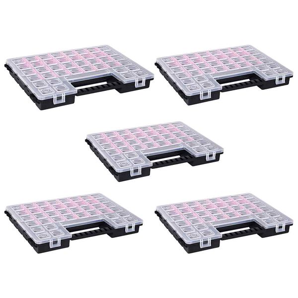 vidaXL Scatole Assortimento 5 pz con Divisori 385x283x50mm in Plastica
