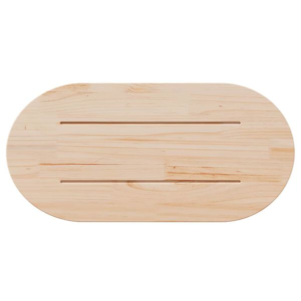 vidaXL Piano del tavolo 80x40x2,5 cm in legno massello di pino ovale