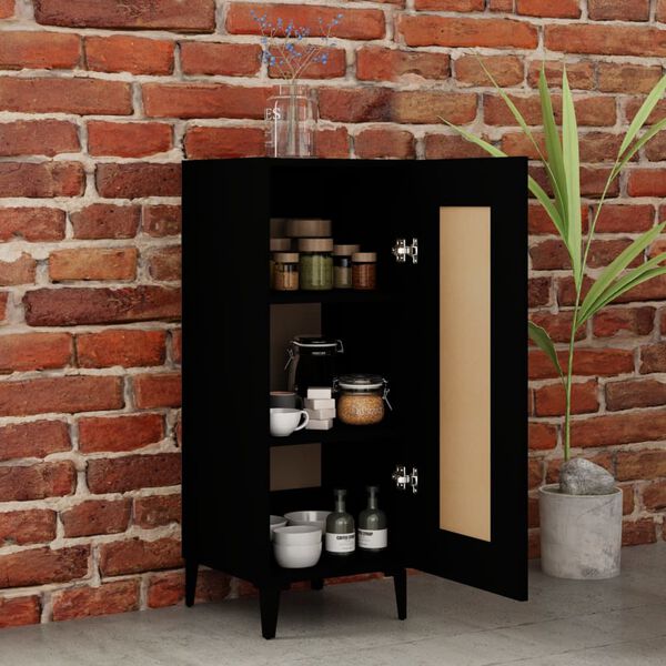 vidaXL Credenza Nero 34,5x34x90 cm in Legno Multistrato
