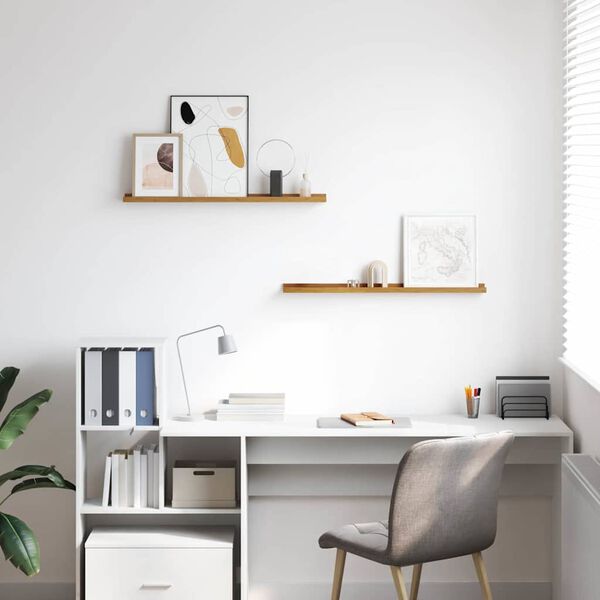 vidaXL Scaffale da parete 2 pcs Beige 80 x 9 x 3 cm Legno multistrato