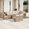 vidaXL Set Divani da Giardino 11 pz con Cuscini Beige in Polyrattan
