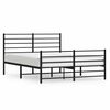 vidaXL Giroletto con Testiera e Pediera Metallo Nero 135x190 cm