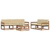 vidaXL Set di divani da esterno con cuscino 6 pcs Naturale e Beige