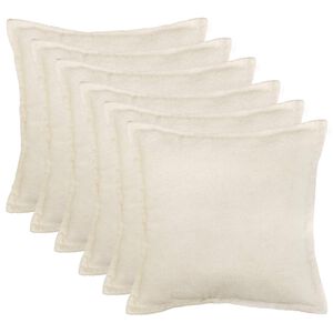 vidaXL Federa 6 pcs HOUTEN Crema 30 x 30 cm Boucl&eacute;