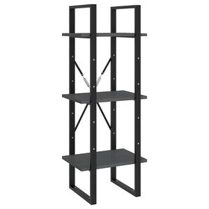 vidaXL Libreria a 3 Ripiani Grigia 40x30x105 cm in Massello di Pino