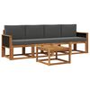 vidaXL Set di divani da esterno con cuscino 4 pcs Naturale e Antracite