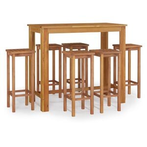 vidaXL Set da Bar da Giardino 7 pz in Legno Massello di Acacia