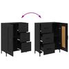 vidaXL Credenza con cassetto 2 pcs Rovere Nero Legno multistrato