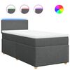 vidaXL Giroletto a Molle con Materasso Grigio Scuro 90x200 cm Tessuto