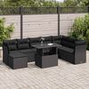 vidaXL Set Divani da Giardino 9 pz con Cuscini Nero in Polyrattan