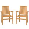 vidaXL Sedie da Giardino Impilabili 2 pz 56,5x57,5x91 cm Massello Teak