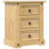 vidaXL Comodino Corona 53x39x66 cm in Legno Massello di Pino