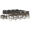 vidaXL Set da Pranzo da Giardino 13pz con Cuscini Grigio in Polyrattan