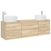 vidaXL Set di mobili per il bagno 3 pz Rovere Sonoma
