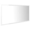 vidaXL Specchio da Bagno LED Bianco Lucido 90x8,5x37 cm in Acrilico