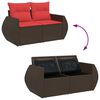 vidaXL Set Divani Giardino 8 pz con Cuscini Marrone Polyrattan Acacia