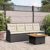 vidaXL Set Divani da Giardino 3 pz con Cuscini Nero in Polyrattan