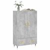 vidaXL Credenza Grigio Cemento 69,5x31x115 cm in Legno Multistrato