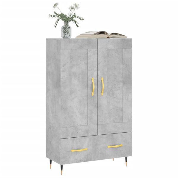 vidaXL Credenza Grigio Cemento 69,5x31x115 cm in Legno Multistrato