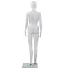 vidaXL Manichino Donna Figura Intera Base in Vetro 175cm Bianco Lucido