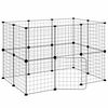 vidaXL Gabbia per Animali 20 Pannelli con Porta Nera 35x35 cm Acciaio